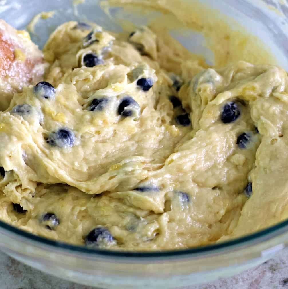 Incredible Banana Blueberry Muffins 8 banana blueberry muffin batter