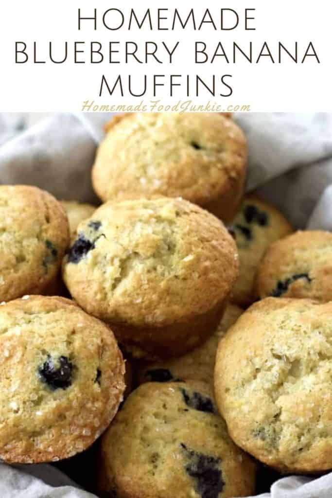 Incredible Banana Blueberry Muffins 23 Homemade blueberry banana muffins-pin image