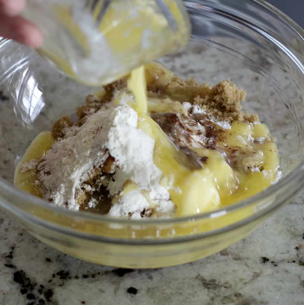 combining cinnamon filling ingredients