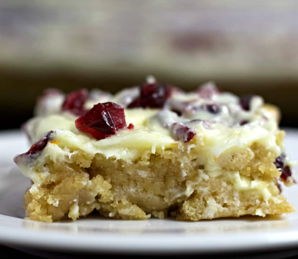 cranberry bliss bar-side shot