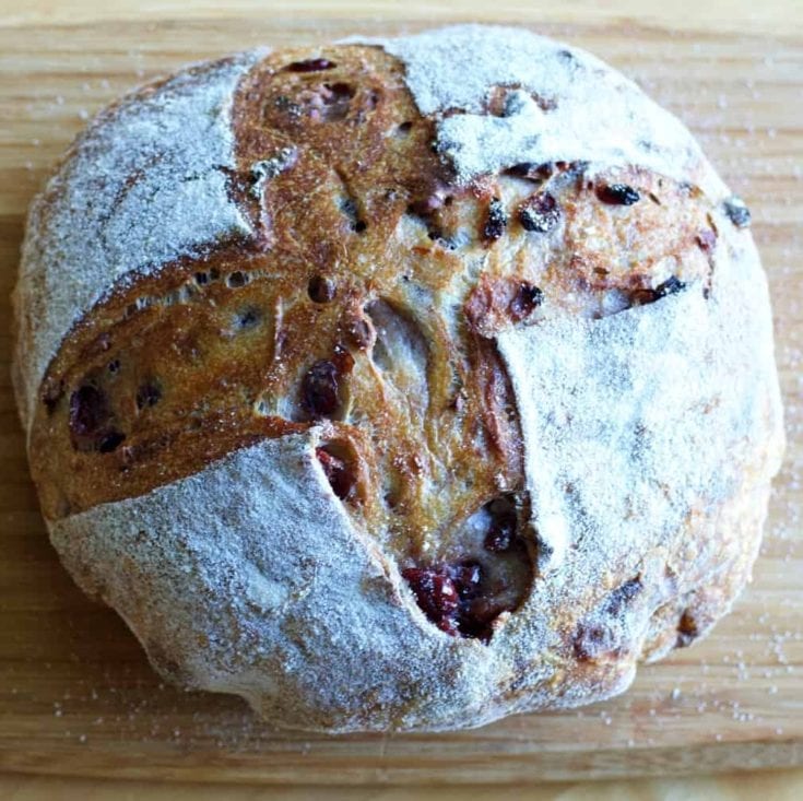 cranberry walnut sourdough bread 1