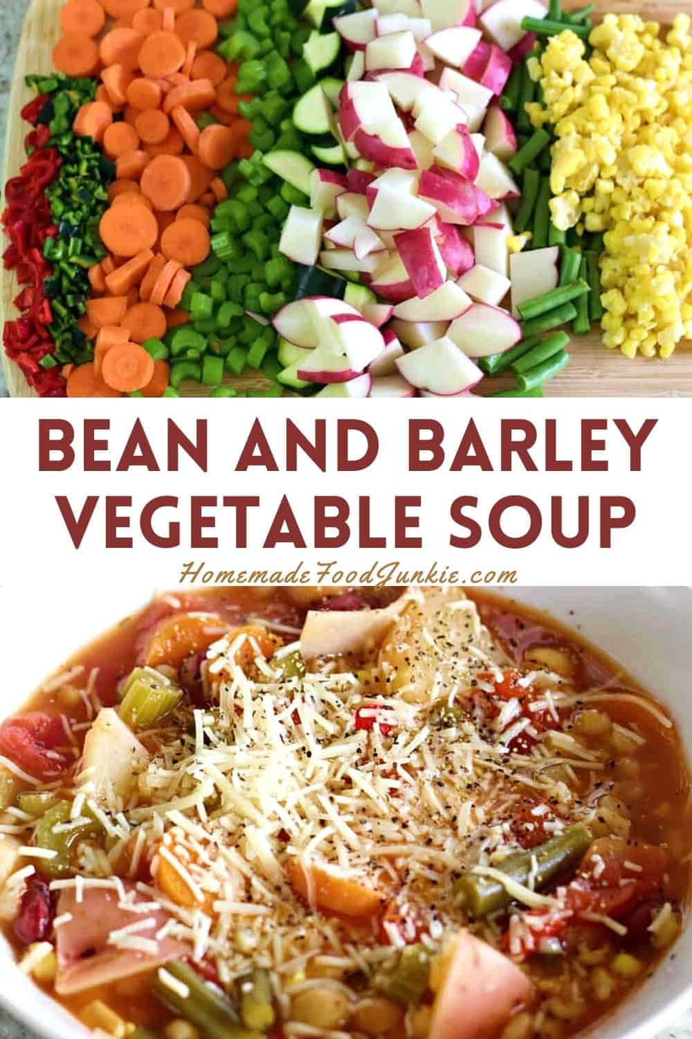 Bean and barley vegetable soup-pin image