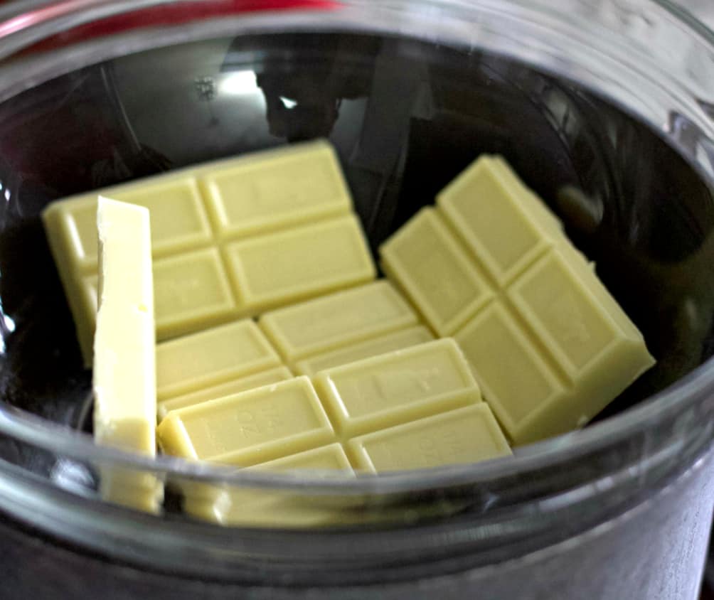 melt white chocolate in double boiler