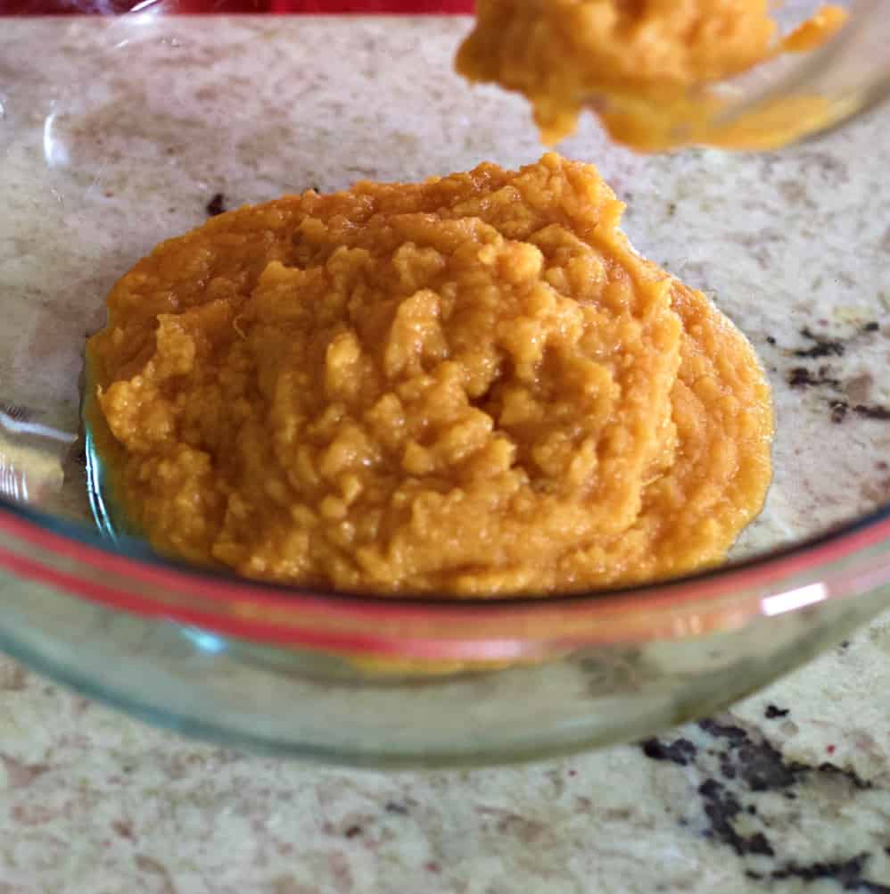 sweet potatoes cooked and mashed