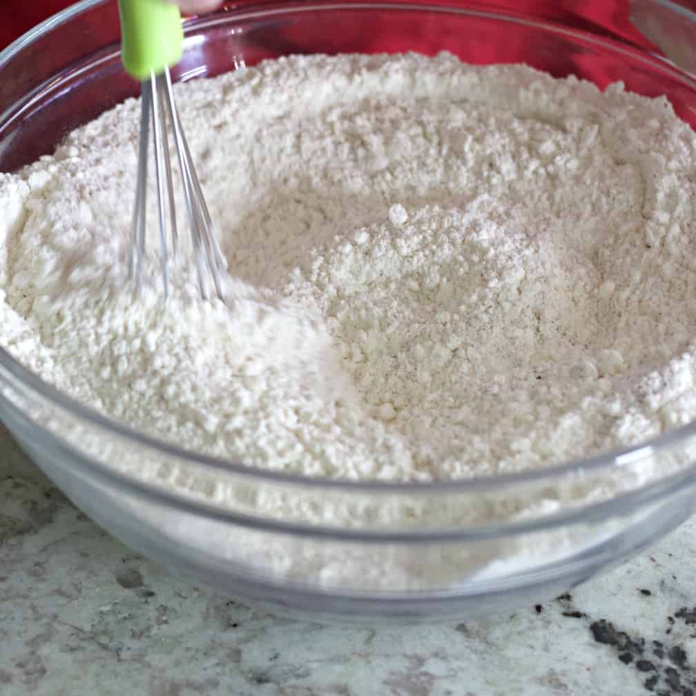 whisking dry ingredients-sweet potato cake
