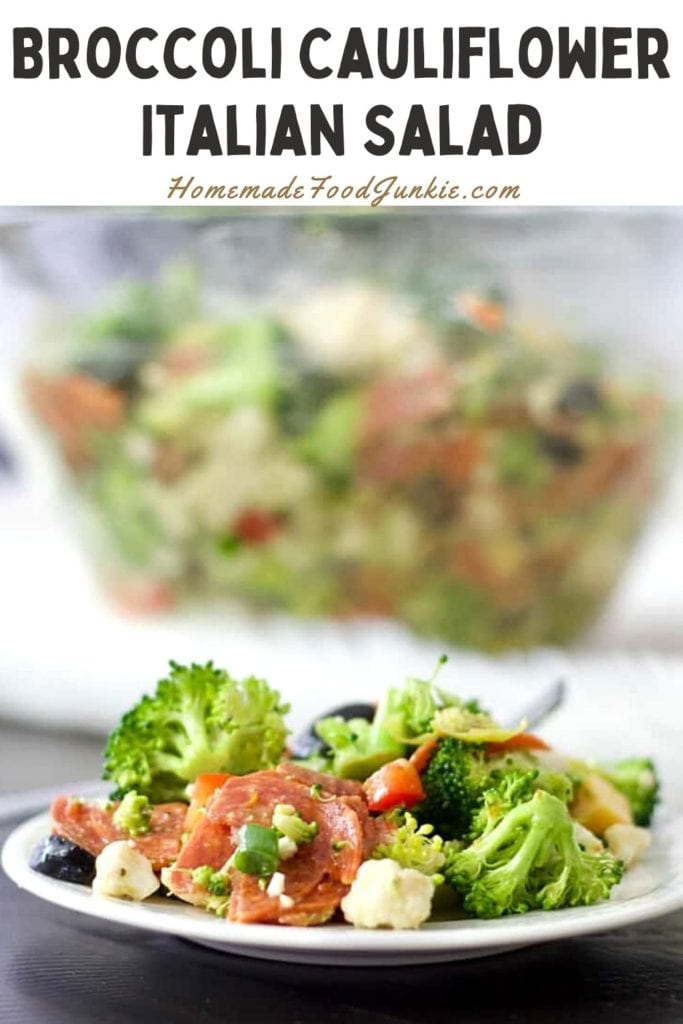 Delicious Greek Orzo Salad with Feta 4 Broccoli cauliflower italian salad-pin image