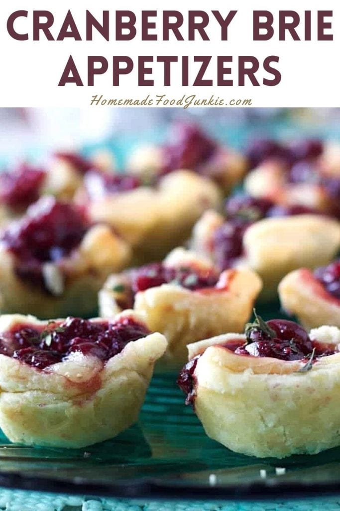 Cranberry brie appetizers-pin image