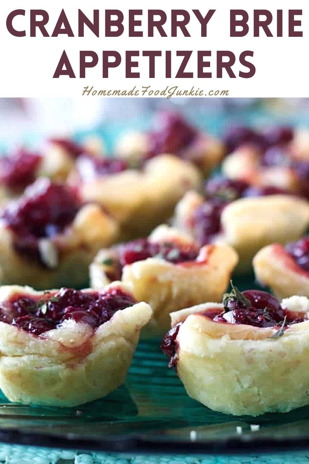 Cranberry brie appetizers-pin image