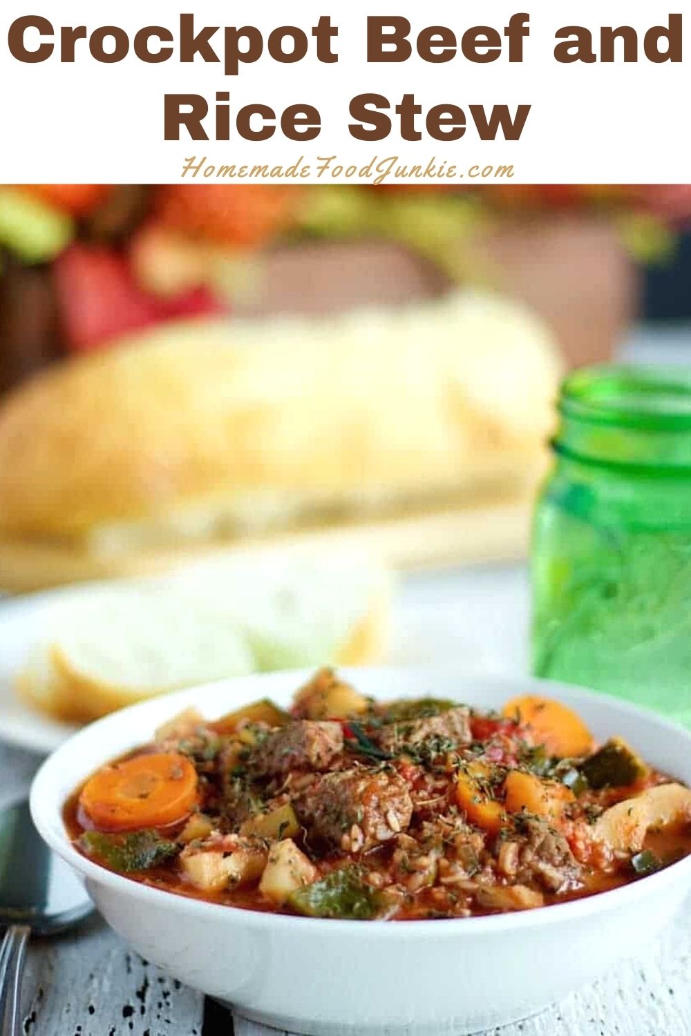 Crock Pot Beef and Rice Stew 12 Crockpot beef and rice stew-pin image