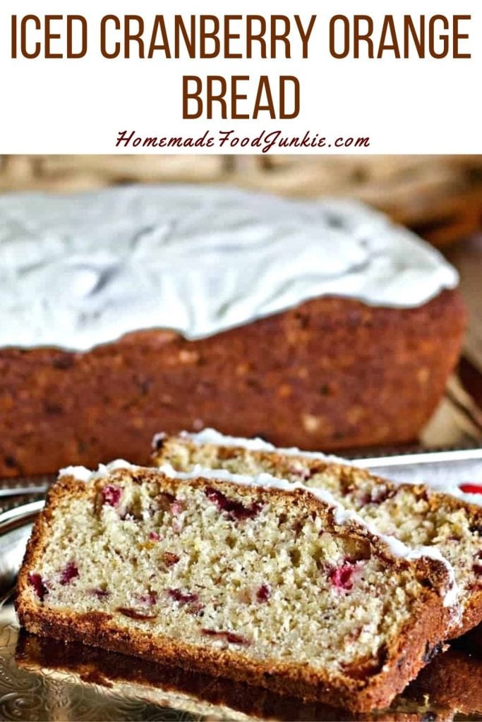 Iced cranberry orange bread-pin image