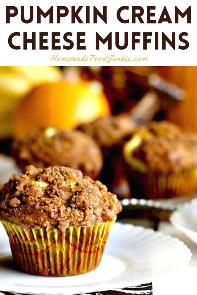 Pumpkin cream cheese muffins-pin image