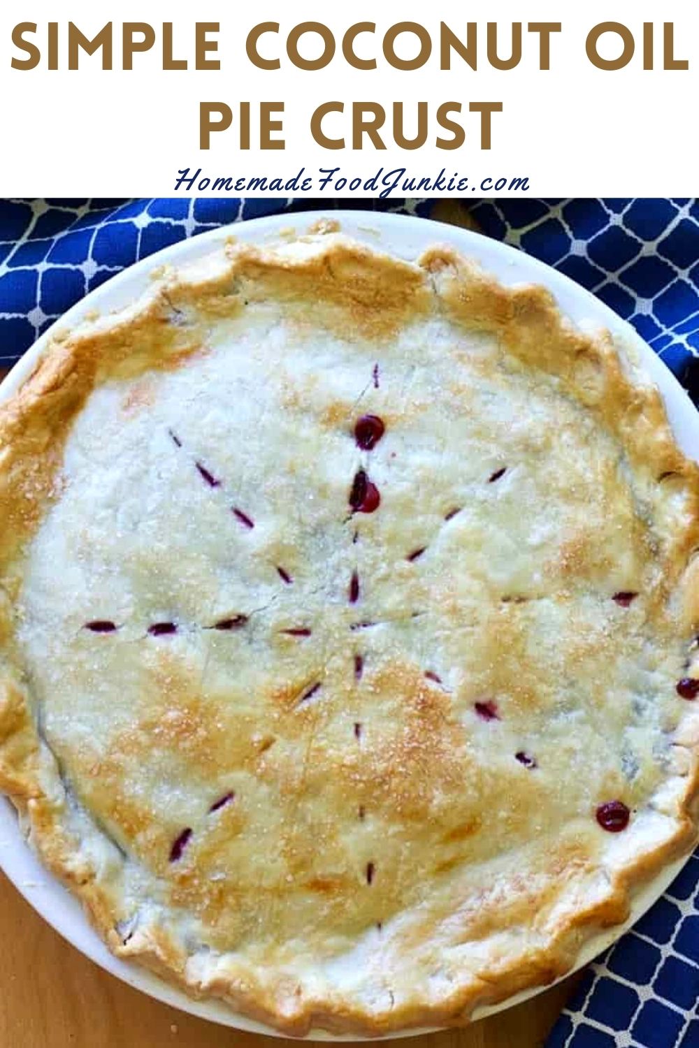 Simple coconut oil pie crust-pin image