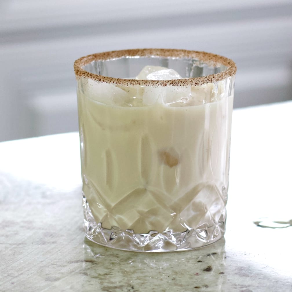 poured apple pie cocktail-ungarnished