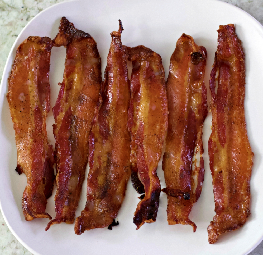 candied bacon on a plate