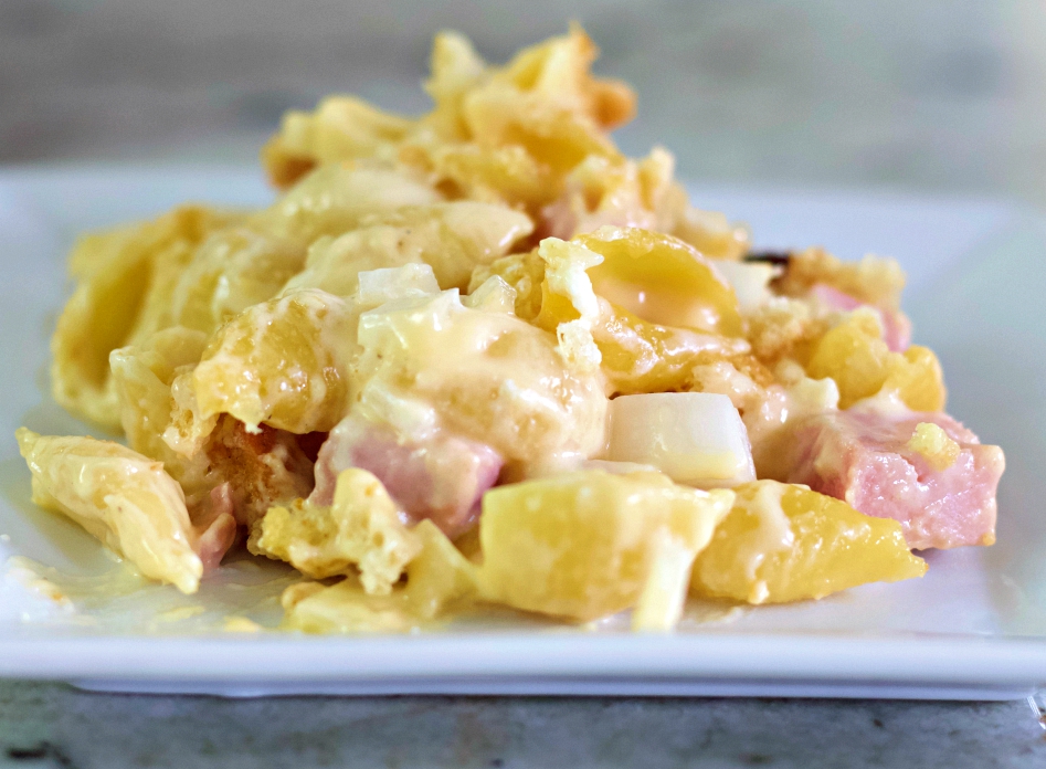 cheese and ham casserole-single serving