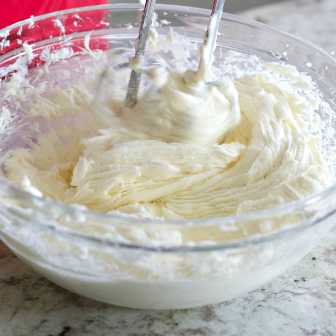 mixing softened cream cheese