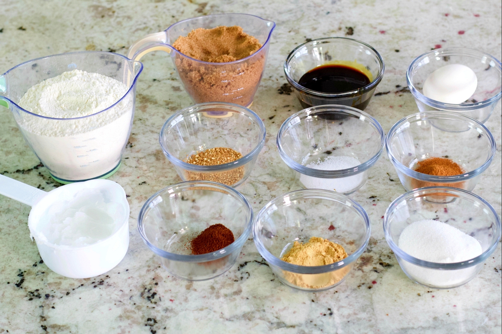 Ingredients for gingerbread cookies