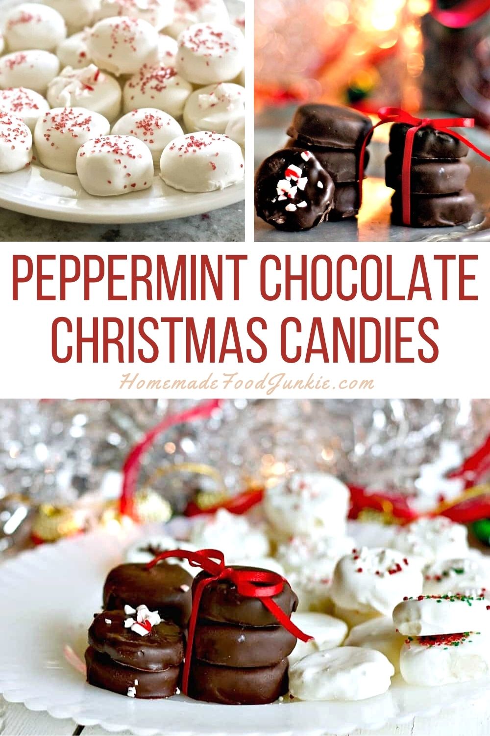 Peppermint chocolate christmas cookies-pin image