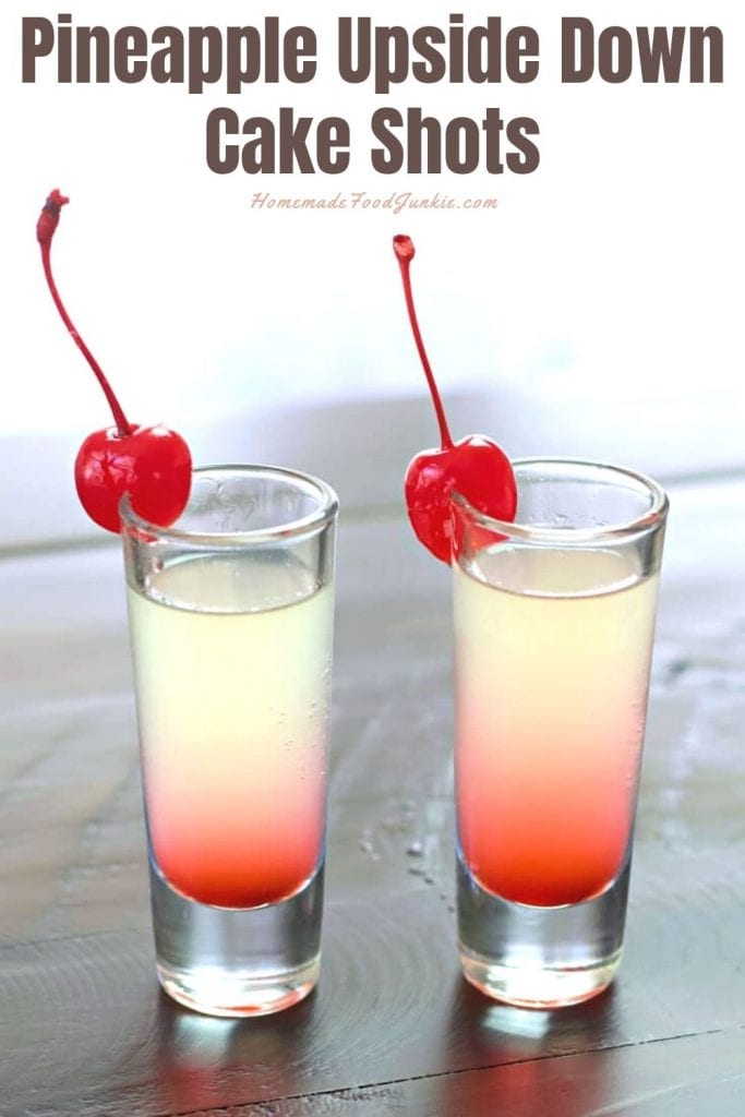 Pineapple upside down cake shots-pin image