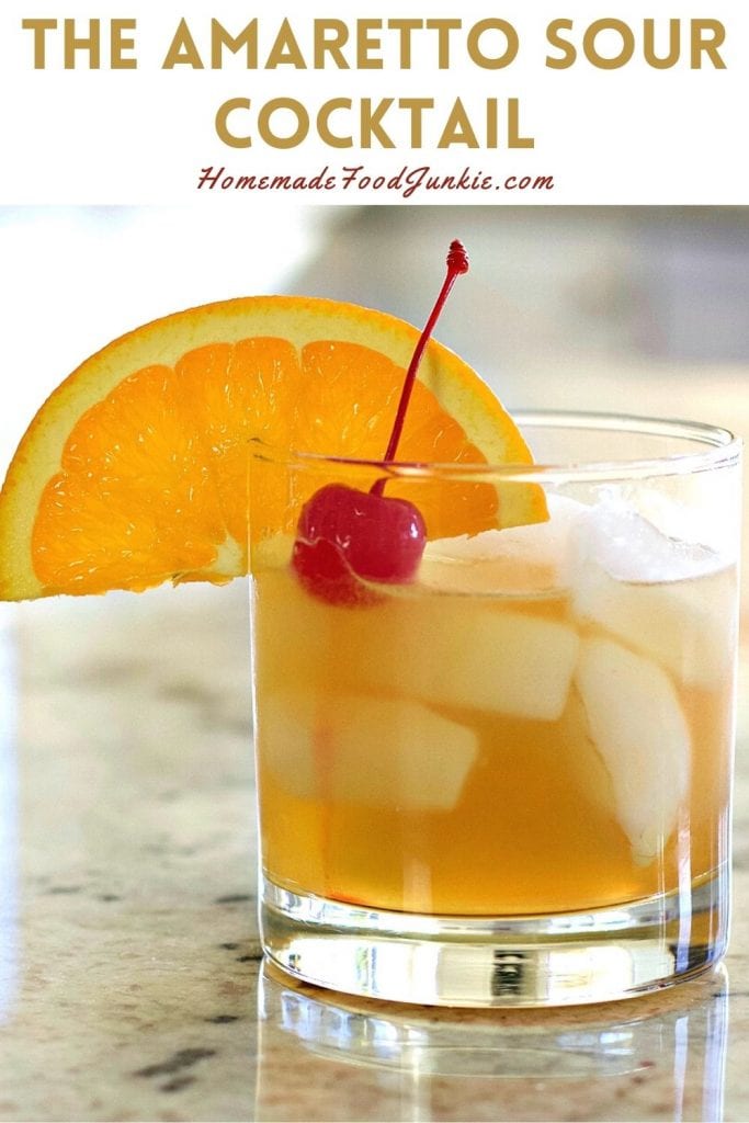 The amaretto sour cocktail-pin image