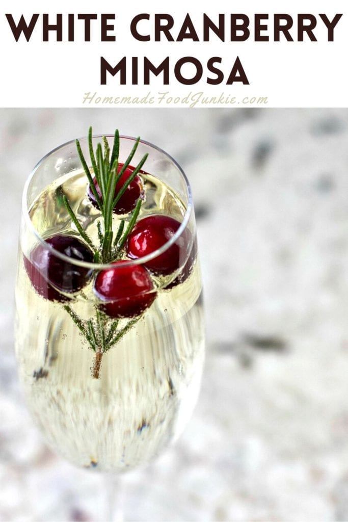 White Cranberry Mimosa Recipe with Rosemary 21 White cranberry mimosa-pin image