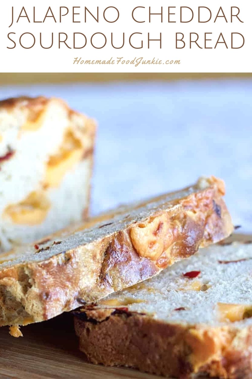 Jalapeno cheddar sourdough bread-pin image