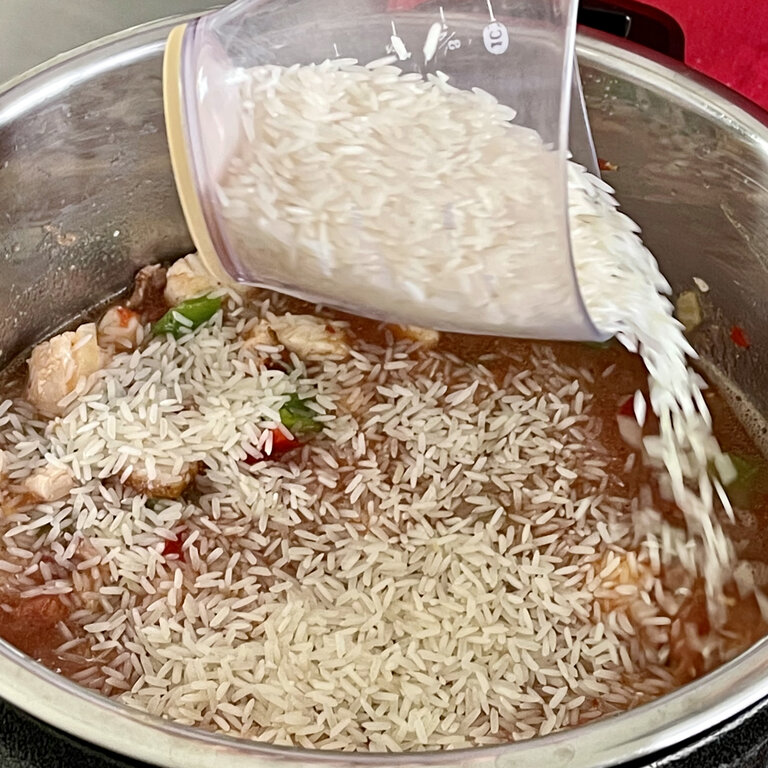 adding rice to instant pot chicken soup