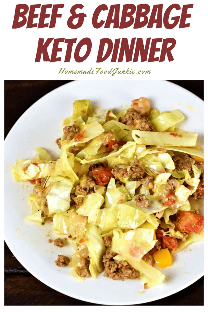 Beef and cabbage keto dinner-pin image