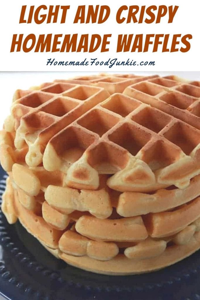 Light and crispy homemade waffles-pin image
