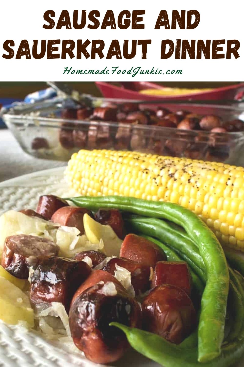 Sausage and sauerkraut dinner-pin image
