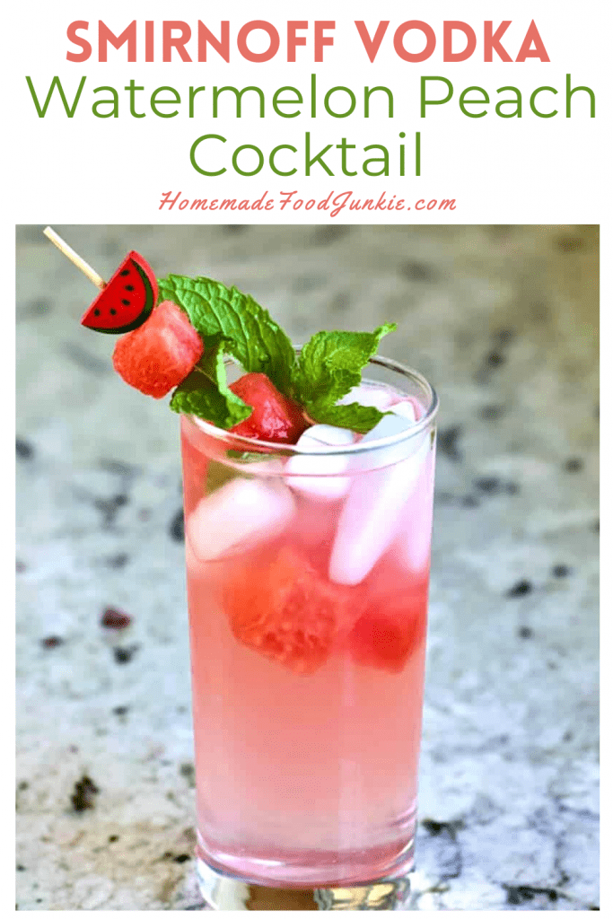 Smirnoff vodka watermelon peach cocktail-pin image