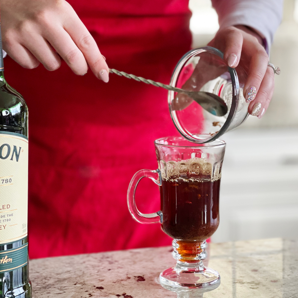 adding brown sugar to coffee