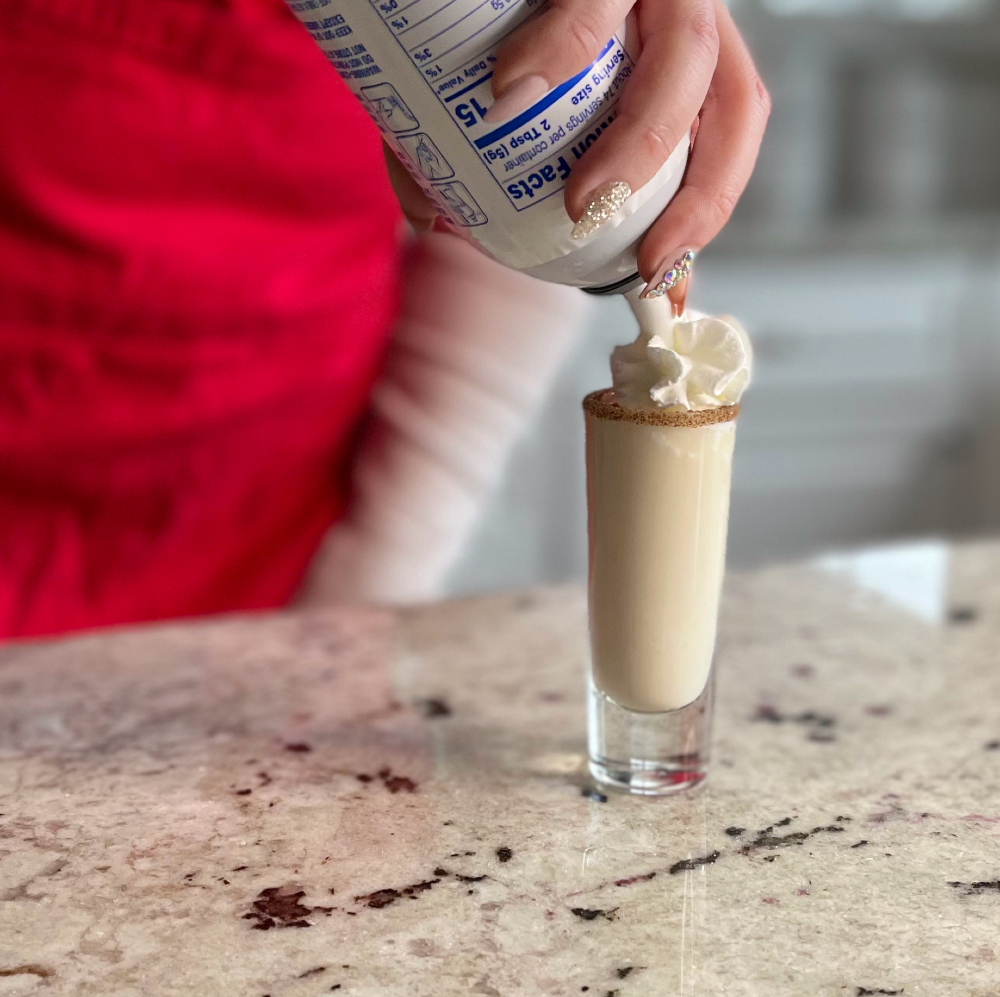 whipped cream garnish