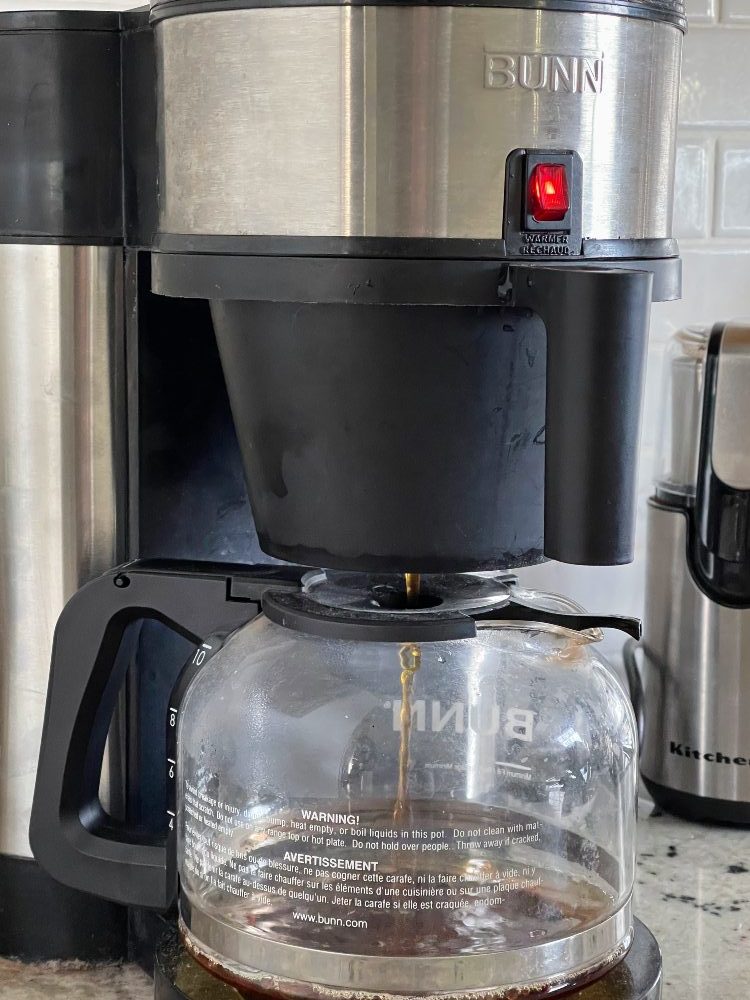 brewing coffee