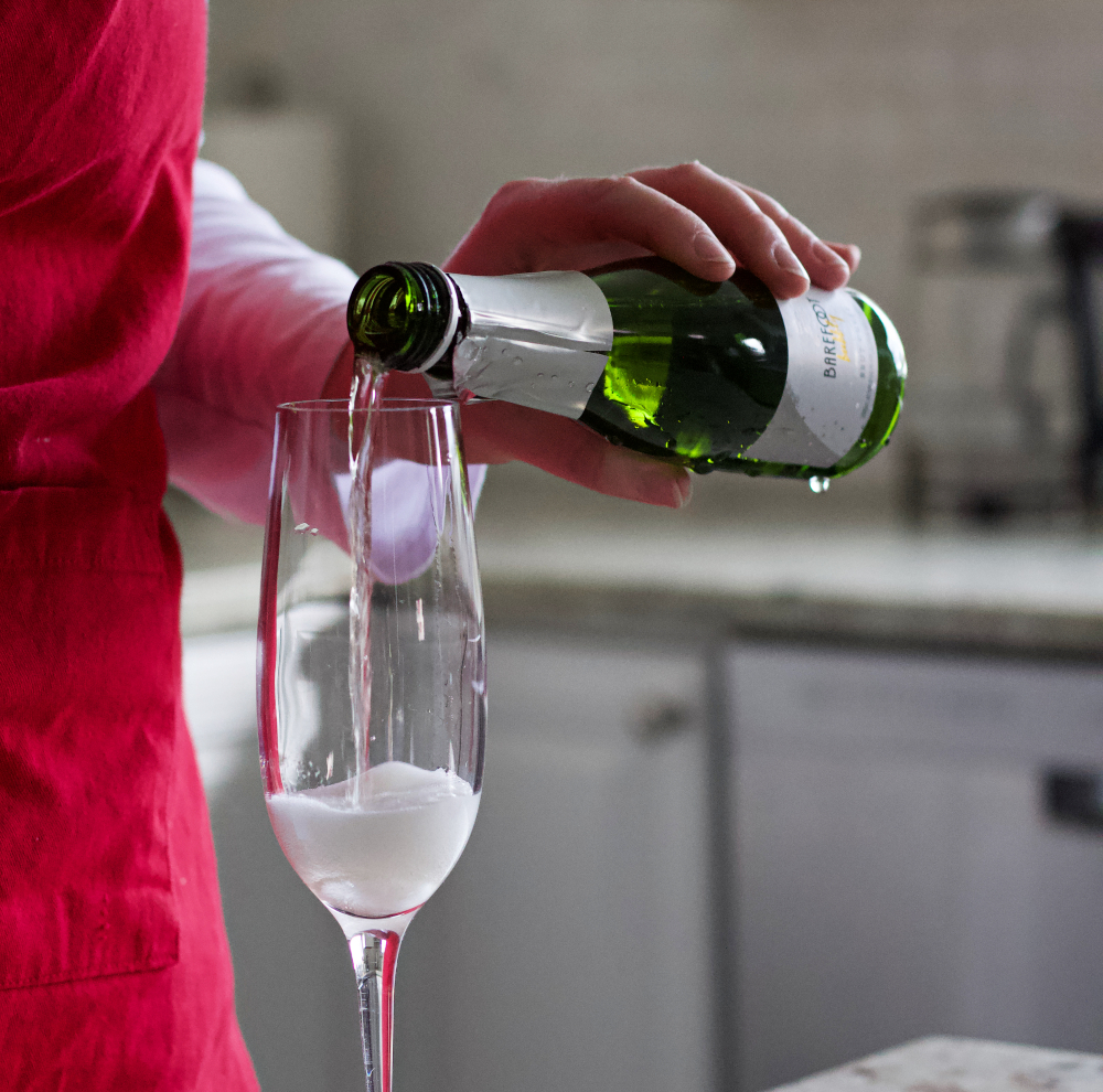 pouring champagne