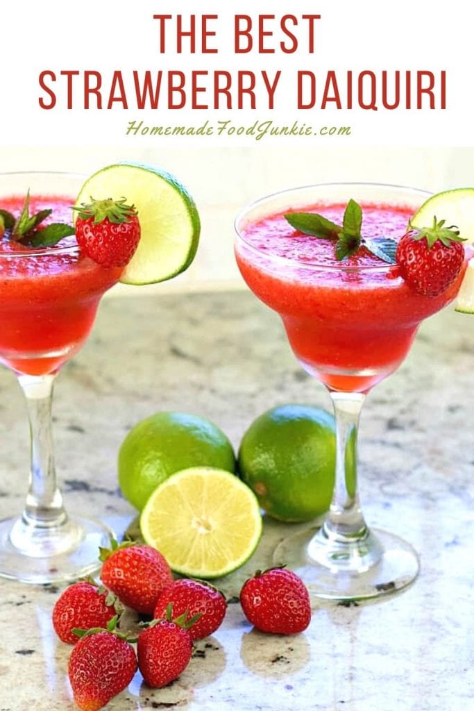 Strawberry Daiquiri Recipe with Malibu Coconut Rum 19 The best strawberry daiquiri-pin image