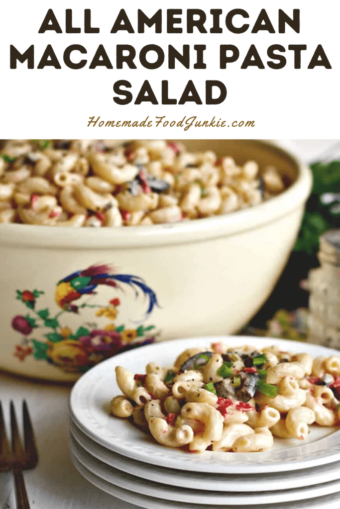 All American macaroni pasta salad-pin image