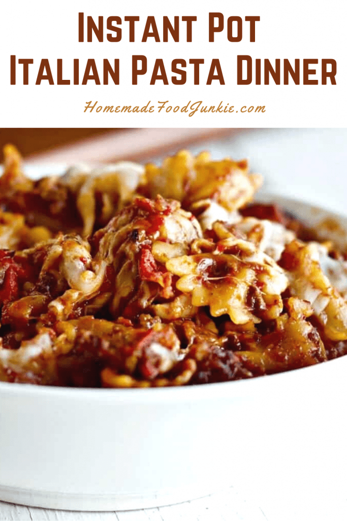 Instant pot Italian pasta dinner-pin image