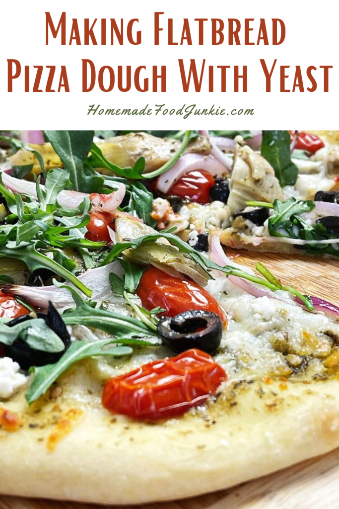 Making flatbread pizza dough with yeast-pin image