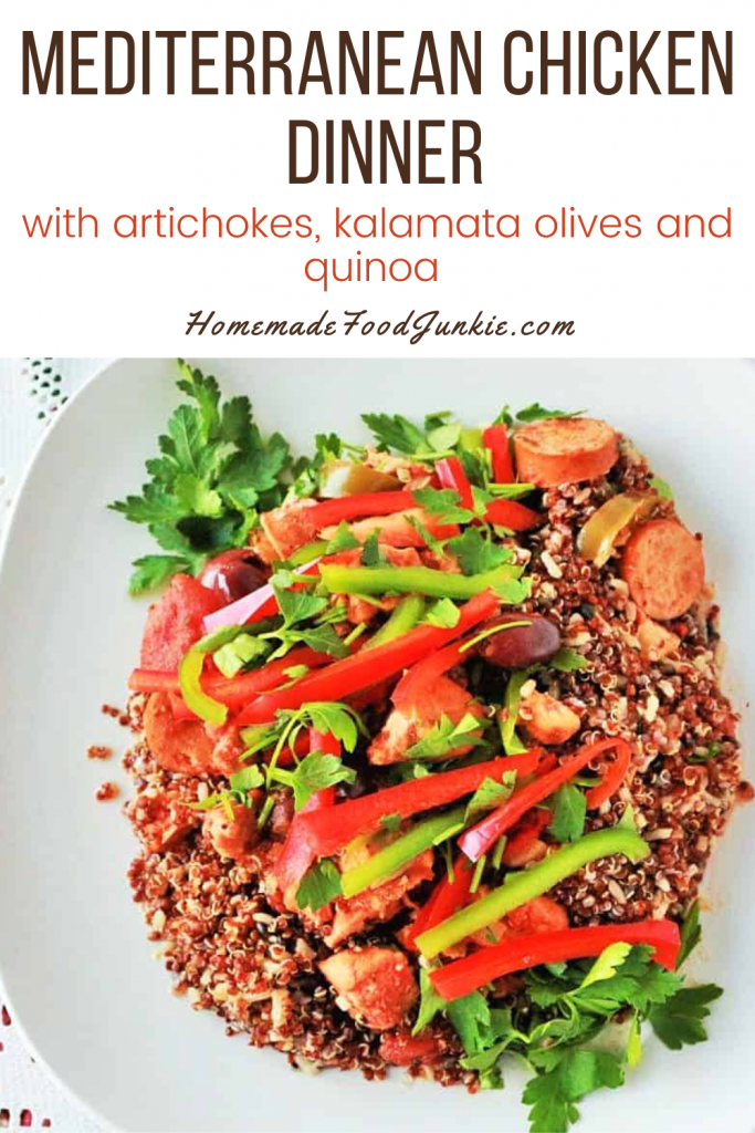 Mediterranean chicken dinner-pin image