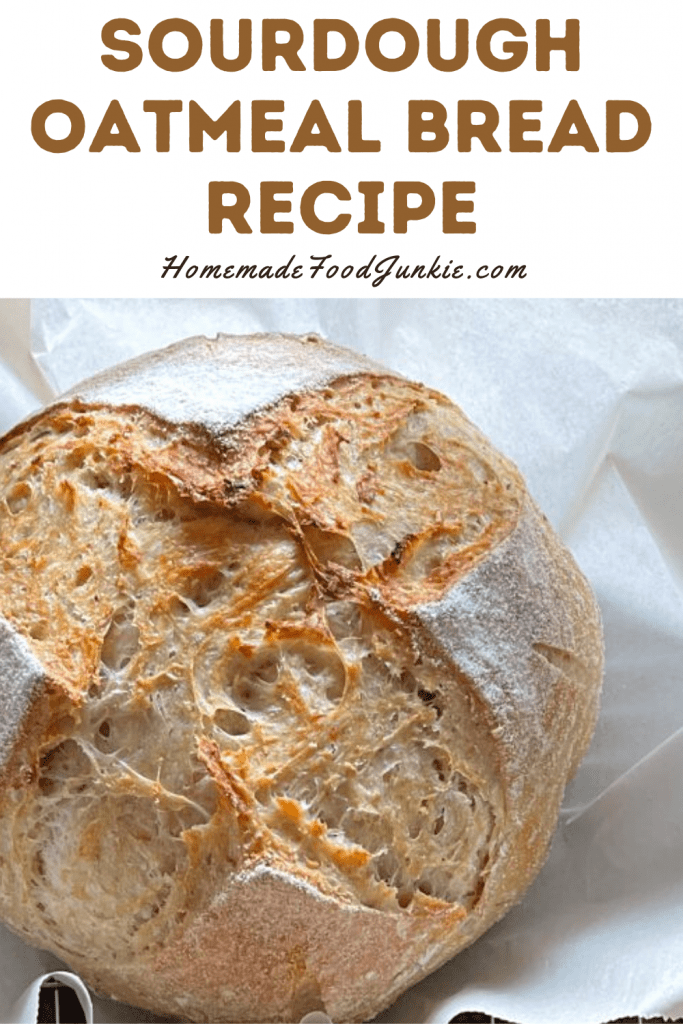 Sourdough oatmeal bread recipe-pin image