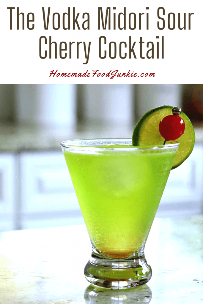 The vodka midori sour cherry cocktail-pin image