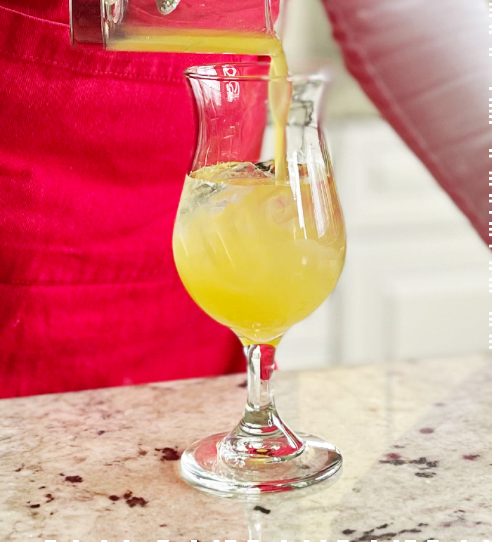 Pouring in Pineapple juice