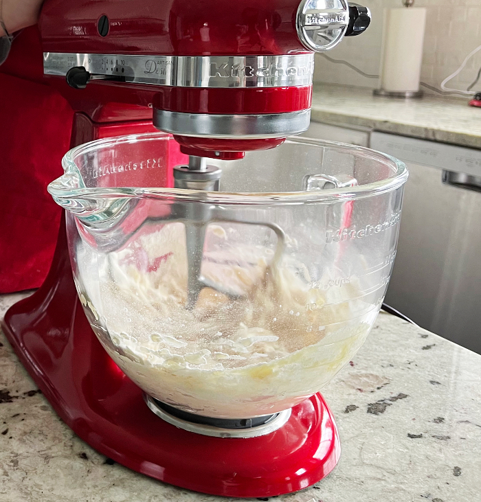 mixing flatbread