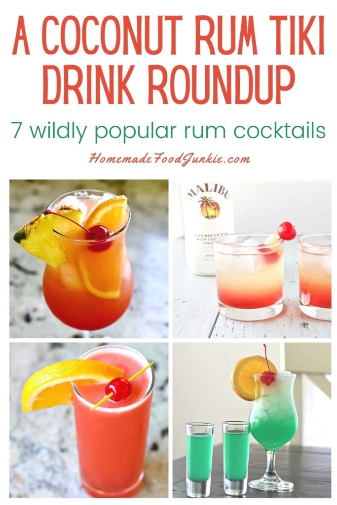 A coconut rum tiki drink roundup-pin image