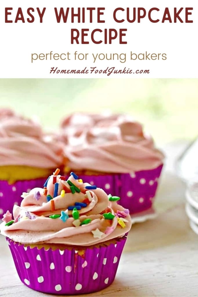 Easy white cupcake recipe-pin image