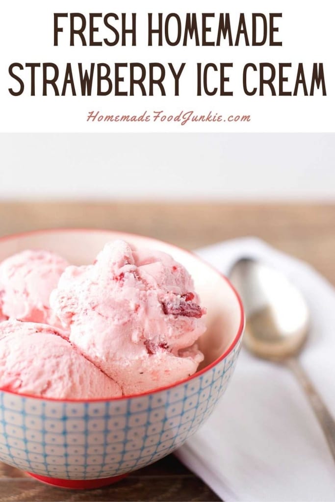 Fresh homemade strawberry ice cream-pin image