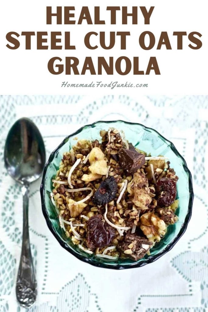 Healthy steel cut oats granola-pin image