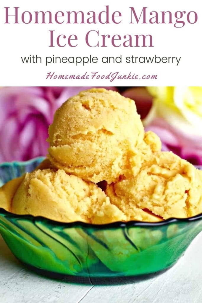 Homemade mango ice cream-pin image