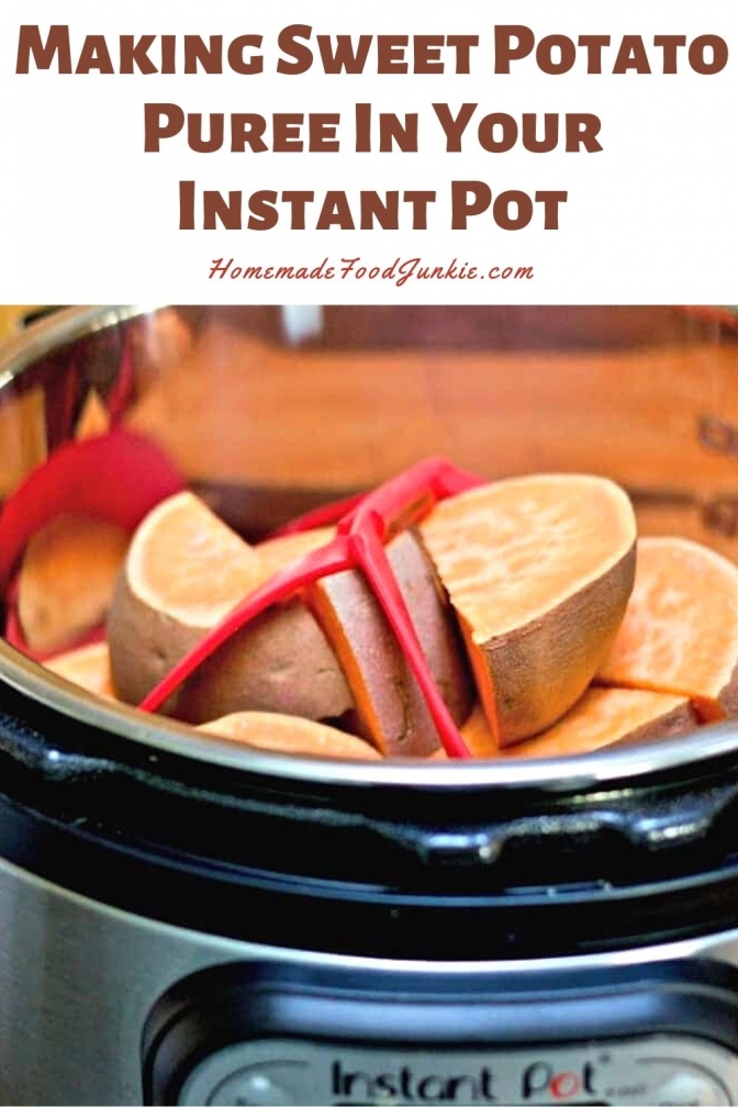 Making sweet potato puree in your instant pot-pin image